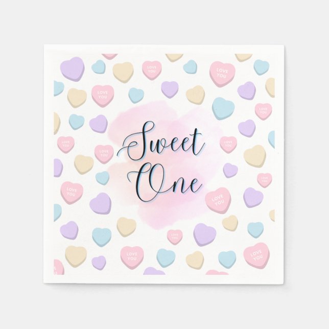 Sweet One First Birthday Napkins Pappersservett (Framsidan)