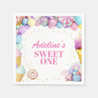 Sweet One First Birthday Pattern Napkins Pappersservett