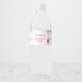 Sweet One First Birthday Photo Water Bottle Label Vattenflaska Etikett