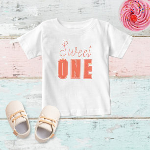 Sweet ONE, flickors rosa första födelsedag T Shirt