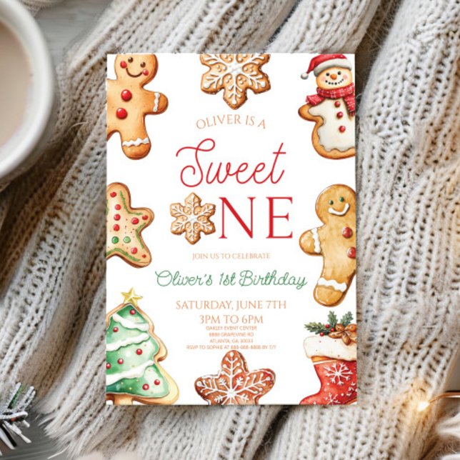 Sweet One Gingerbread Cookie 1st Birthday Party Inbjudningar (Skapare uppladdad)