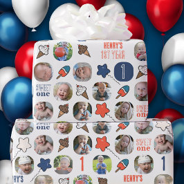 Sweet One Ice Cream Baby, första födelsedagsfoto Presentpapper