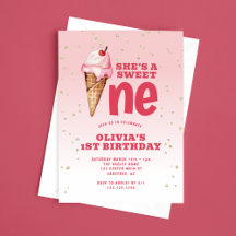 Sweet One Ice Cream Rosa 1:a födelsedagen