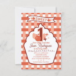 Sweet One Photo Invitations Flat Thank You Card Tack Kort