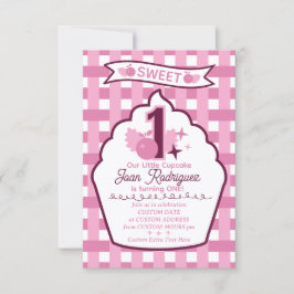 Sweet One Photo Invitations Flat Thank You Card Tack Kort