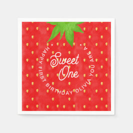 Sweet One Strawberry Birthday Papper Pappersservett