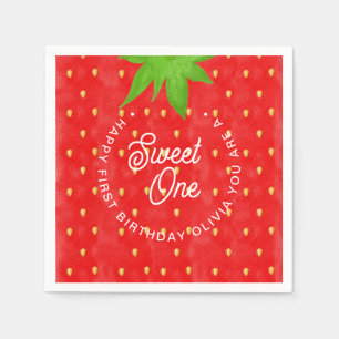 Sweet One Strawberry Birthday Papper Pappersservett