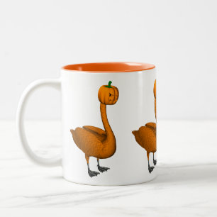 Sweet Orange Halloween Svan Två-Tonad Mugg