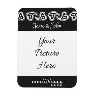 Sweet Paisley Hearts in Black Spara-the-Date Magne Magnet