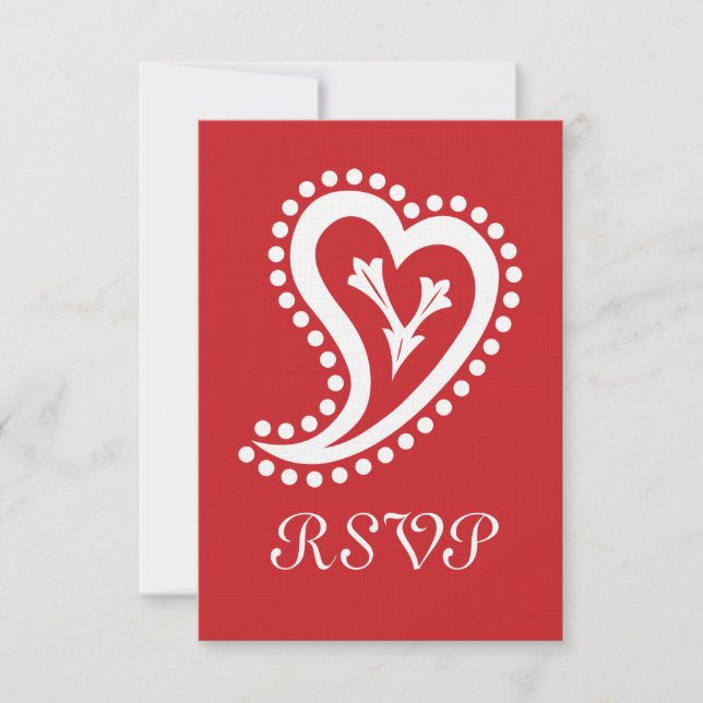 Sweet Paisley Hearts in Cherry OSA kort (Framsida)