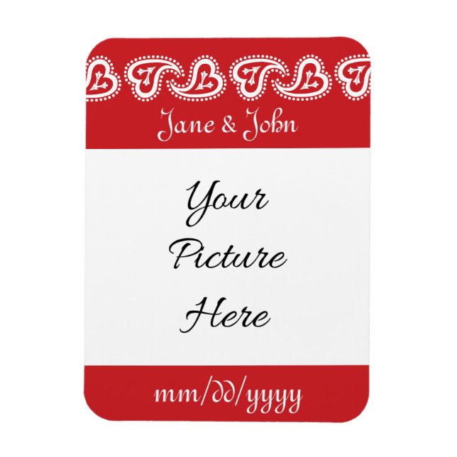 Sweet Paisley Hearts in Cherry Reminder Magnet (Vertikal)