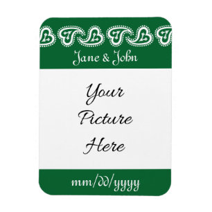 Sweet Paisley Hearts in Grönt Spara-the-Date Magne Magnet
