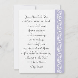 Sweet Paisley Hearts in Lavender Event Investigati Inbjudningar