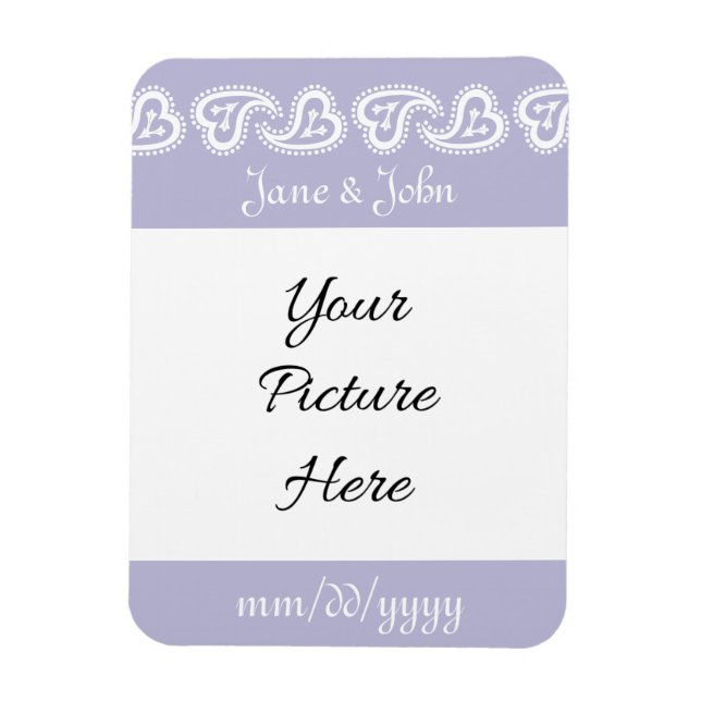 Sweet Paisley Hearts in Lavender Reminder Magnet (Vertikal)