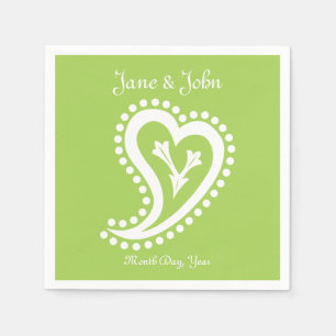Sweet Paisley Hearts in Peridot Napkins Pappersservett