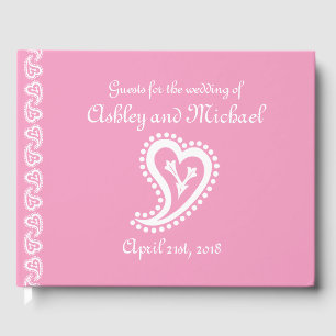 Sweet Paisley Hearts in Petal Rosa Guest Bok