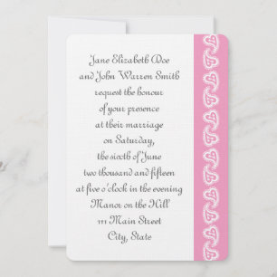 Sweet Paisley Hearts in Petal Rosa Investigation Inbjudningar