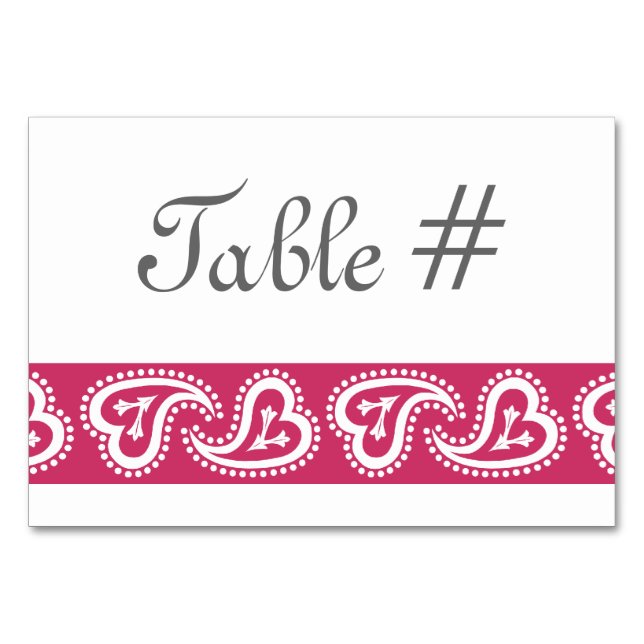 Sweet Paisley Hearts in Raspberry Bord Card Bordsnummer (Framsidan)