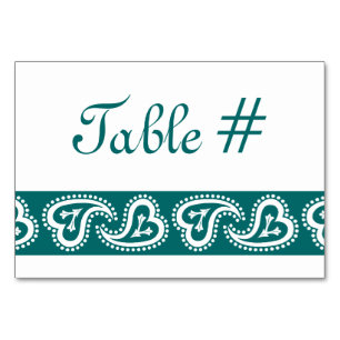 Sweet Paisley Hearts in Teal Bord Card Bordsnummer