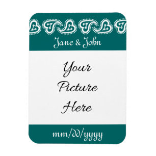 Sweet Paisley Hearts in Teal Spara-the-Date Magnet