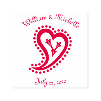 Sweet Paisley Hearts Self-Inking Accent Frimärke Självfärgande Stämpel