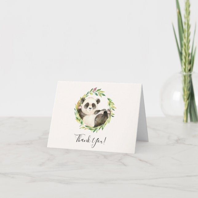 Sweet Panda Bear Baby Shower Tackkort (Framsida)