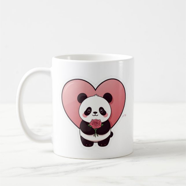 Sweet Panda Heart Kaffemugg (Vänster)