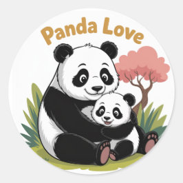Sweet Panda Kärlek Back to school Stickers Runt Klistermärke