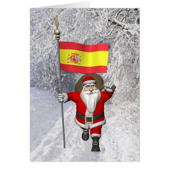 Sweet Papá Noel Wave La Rojigualda Hälsningskort (Framsidan)