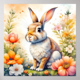 Sweet Påsk Blessings Vintage Bunny Rabbit Poster