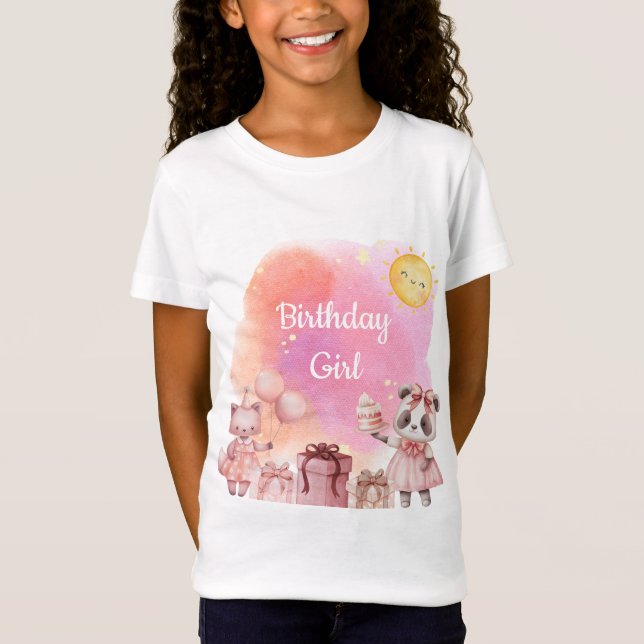 Sweet Pastel Animal Birthday T-Shirt  (Framsida)