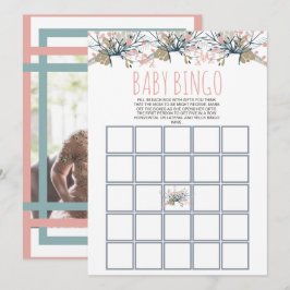 Sweet Pastel Boho Blommigt Baby Bingo Photo
