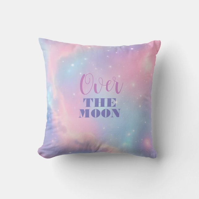 Sweet Pastel Starry Night Sky Cosmic Clouds Kudde (Framsida)