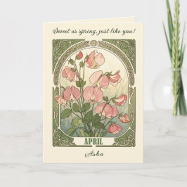 Sweet Pea Birth Month Flower Medley Kort