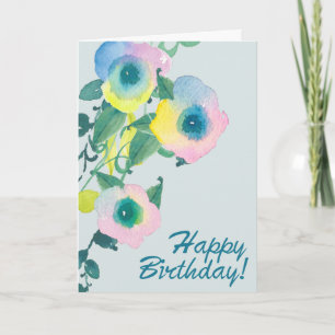Sweet Pea Blommigt Birthday Kort