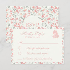 Sweet Pea Blommigt Rosa and Cream OSA Kort