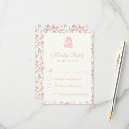 Sweet Pea Blommigt Rosa and Cream OSA Kort