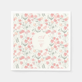 Sweet Pea Blommigt Rosa and Cream Pappersservett