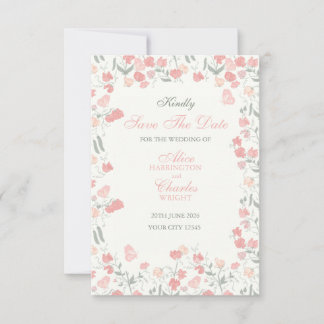 Sweet Pea Blommigt Rosa and Cream Spara Datumet