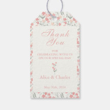 Sweet Pea Blommigt Rosa och Cream Tack Bröllop