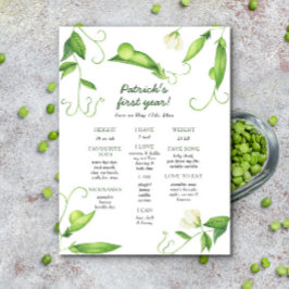 Sweet Pea First Birthday Milestone Birthday Poster