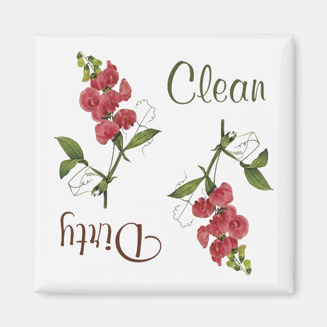 Sweet Pea Flowers Dishwasher Magnet (Framsidan)