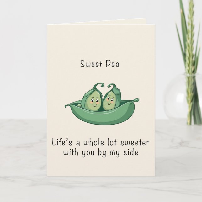 Sweet Pea Folded Valentine Card Helgkort (Framsida)