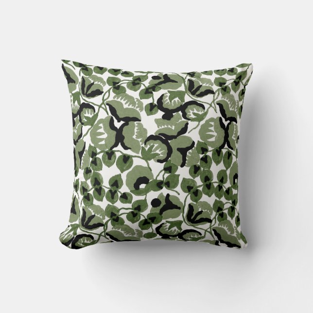 Sweet Pea (Olive) Fine Art Kudde (Framsida)