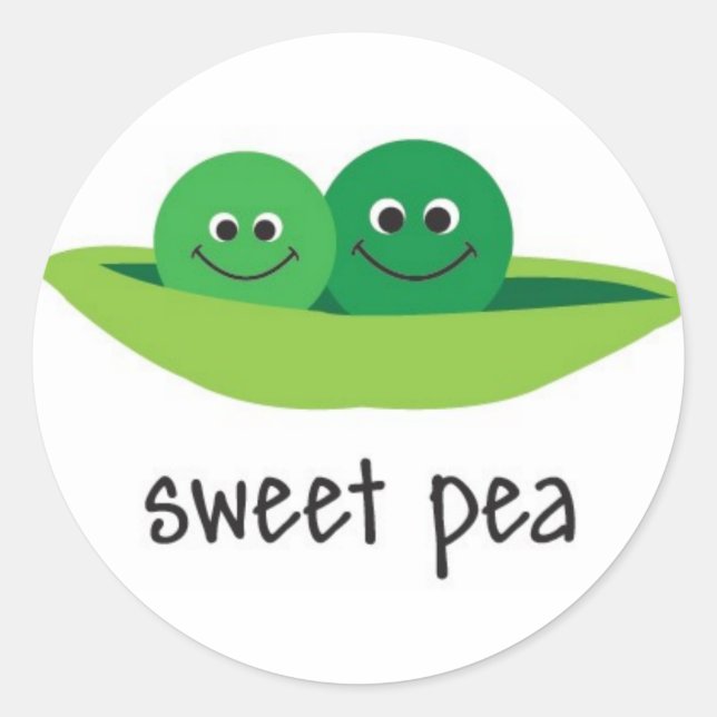 Sweet Pea Stickers Runt Klistermärke (Framsida)