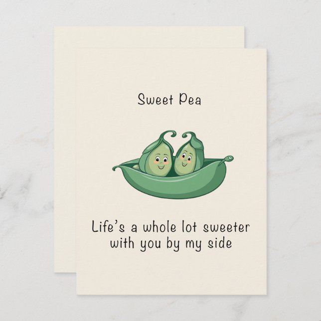 Sweet Pea Valentine Postcard Julkort (Fram/baksida)
