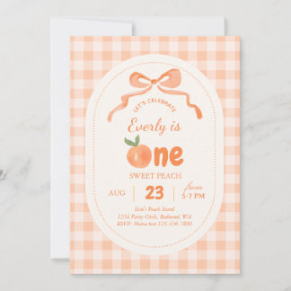 Sweet Peach 1st Birthday Invitation Inbjudningar