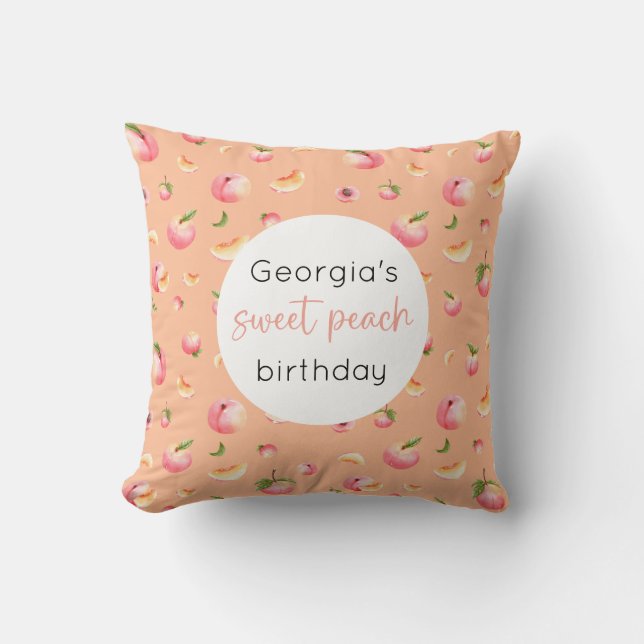 Sweet Peach Birthday Kudde (Framsida)