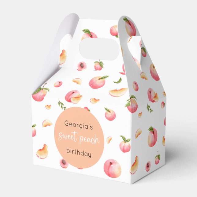 Sweet Peach Birthday Presentaskar (Framsidan Sidan)