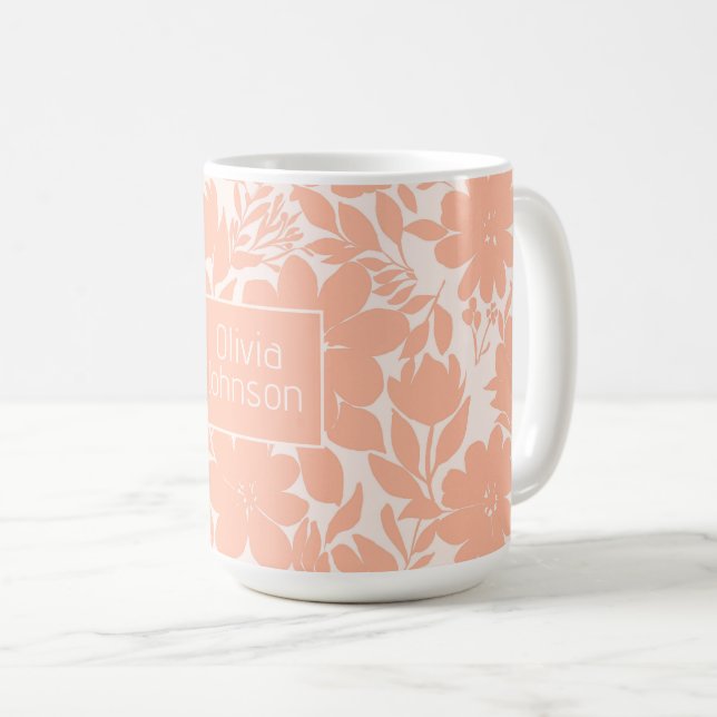 Sweet Peach Blommar Flowers Kaffemugg (Framsida höger)